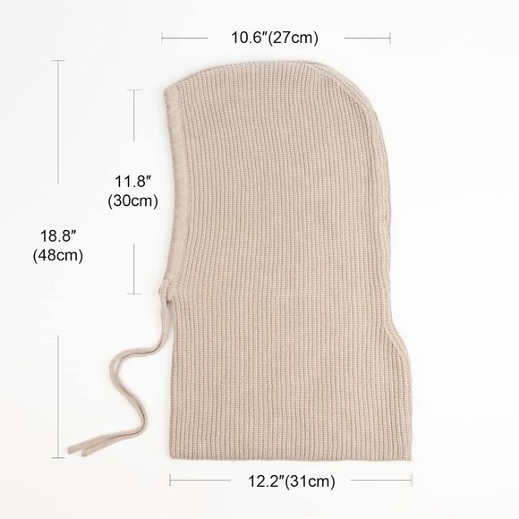 Unisex Camel, Beige Beanie Skull Cap with Drawstring Warm Winter Hats Outdoor main image 4
